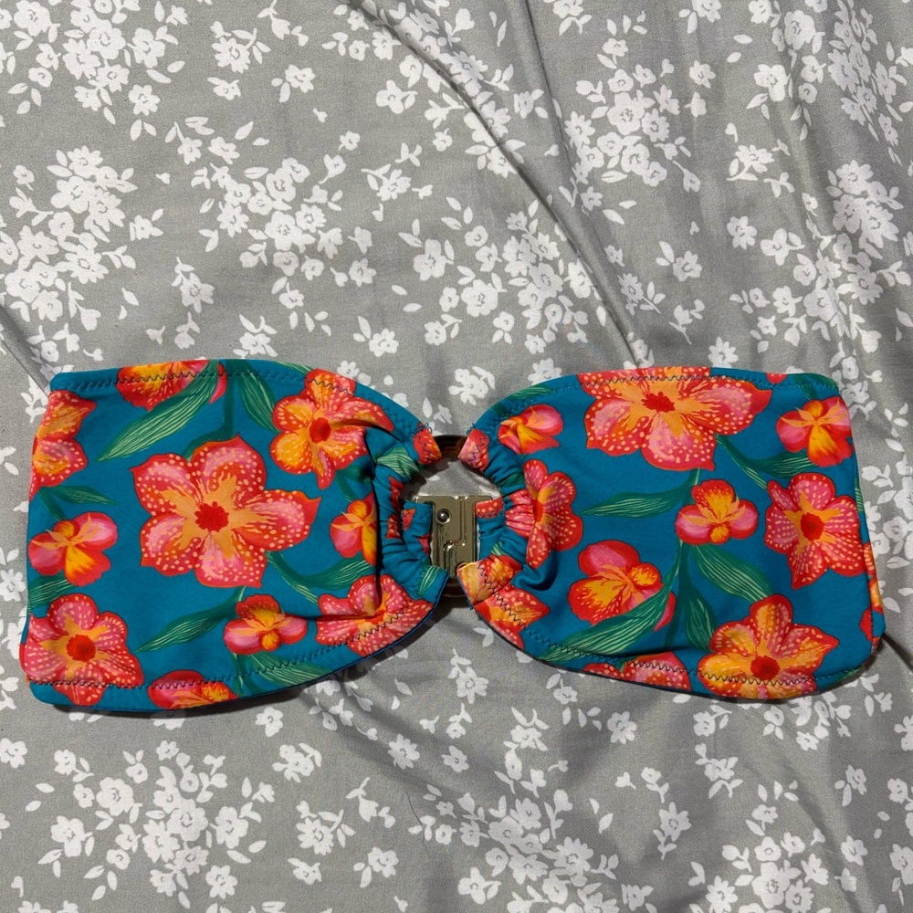 Blackbough Blue and Orange Floral Hair Bow